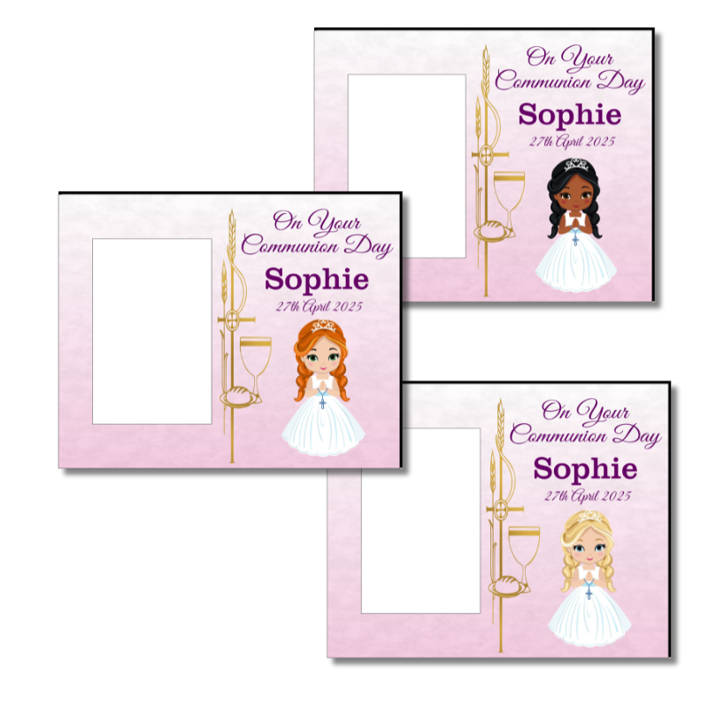 Girl Communion Frame, Personalised Gift