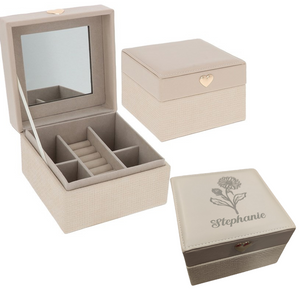 Birth Flower, One Tier Jewellery Box - Personalised Gift