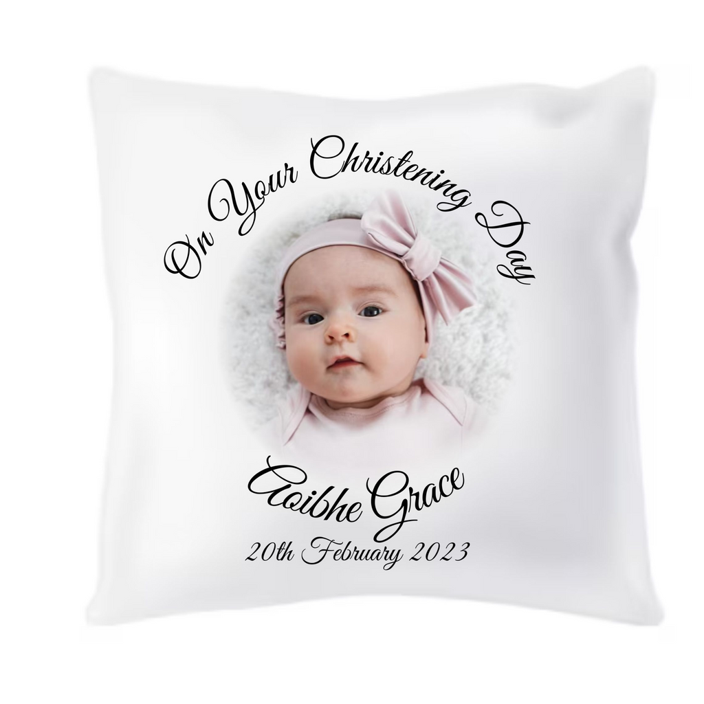 Satin Christening Cushion Personalised Gift Personalise It