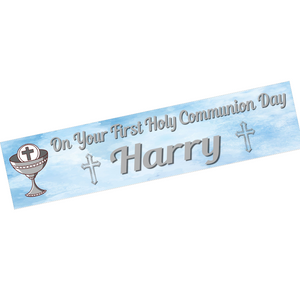 Pink/Blue Communion Banner  - Personalised Gift