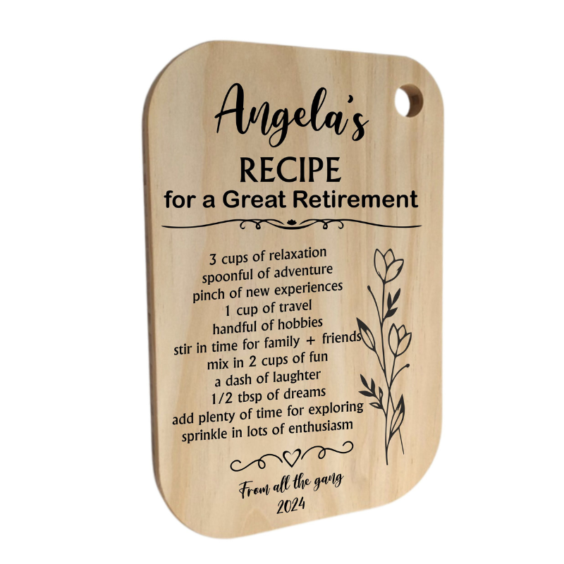 Retirement Chopping Board - Personalised Gift