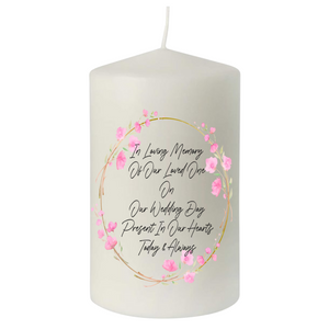 Pink Blossom Personalised Wedding Candles - Personalised Gift