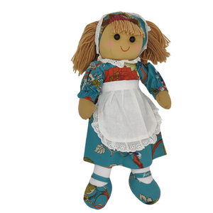 Teal Exotic Flower Dress - Rag Doll - Personalised Gift