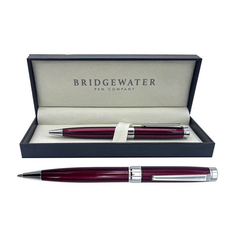 Bridgewater Galway Red & Chrome Trim Ball Pen - Personalised Gift