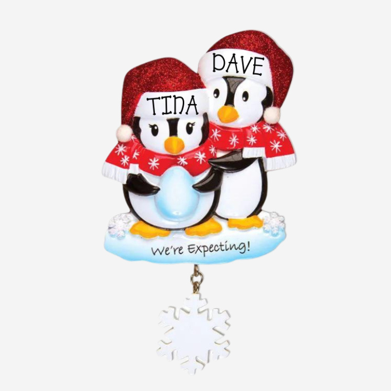 We're Expecting, Penguins Decoration - Personalised Gift