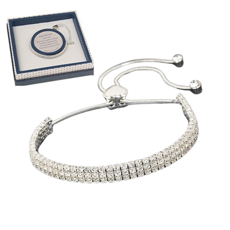 3 Row Diamante Bling Bracelet - Personalised Gift