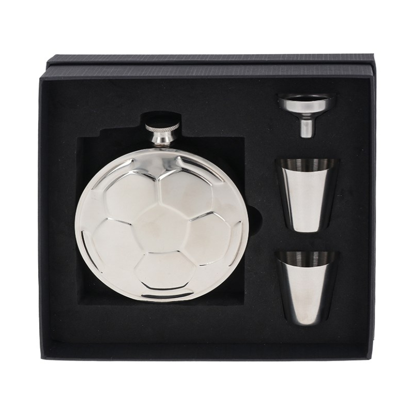 Hip Flask Football Set 5oz - Personalised Gift