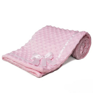 Dimple Blanket with Satin Trim & Bow - Personalised gift