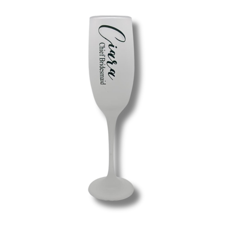 Bridesmaid Frosted Champagne Flute - Personalised Gift