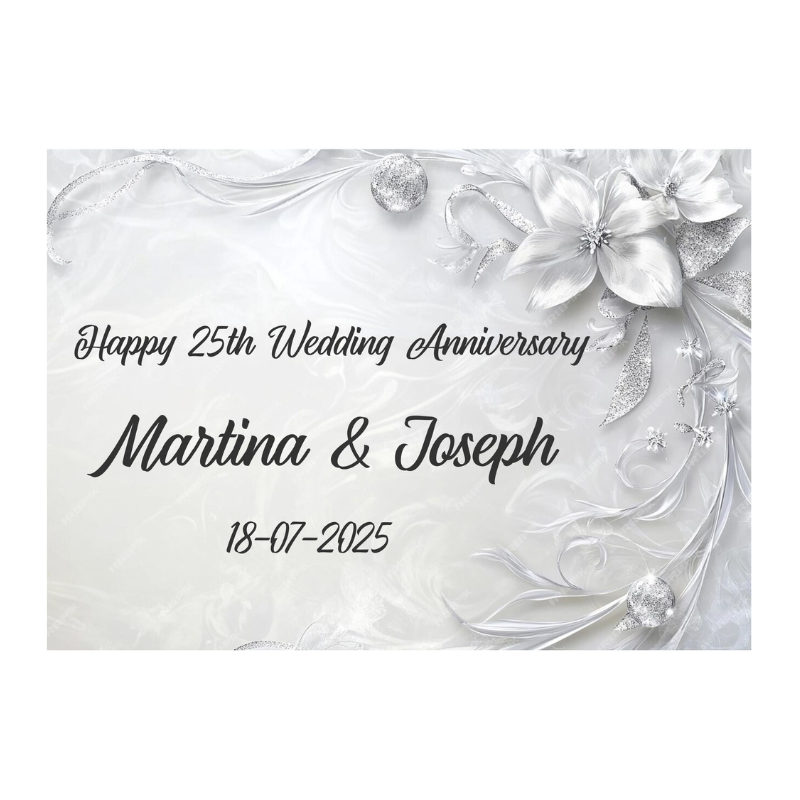 Silver Wedding Anniversary Card - Personalised Gift